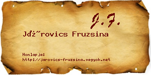 Járovics Fruzsina névjegykártya