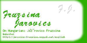 fruzsina jarovics business card